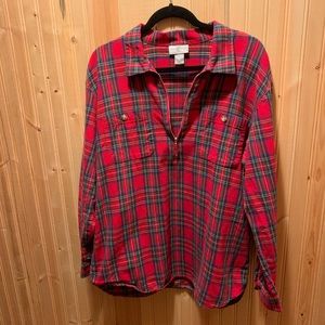 Scotch plaid 3/4 Zip (Fits size medium)